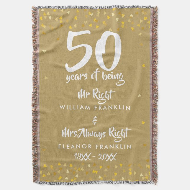 Mr Right Fun Golden 50 Jahre Decke (Vorderseite Vertikal)