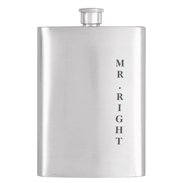 Mr Right Groom's Classic Flask Flachmann (Vorderseite)