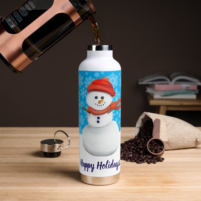 Mr. Snowman Happy Holidays Trinkflasche (Kaffee)