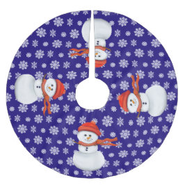 Mr. Snowman Polyester Weihnachtsbaumdecke