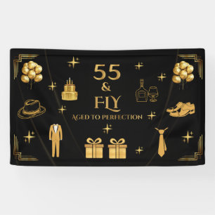 MR SO FLY Onyx Gold Vinyl 5' Männer 55. Geburtstag Banner