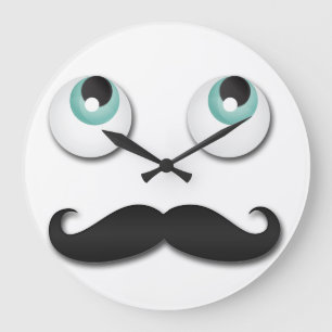 Mr. stache große wanduhr