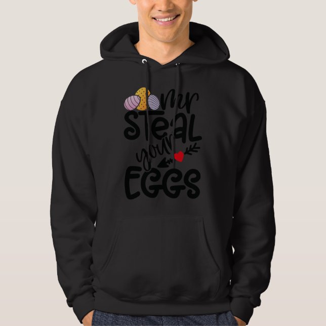 Mr Steal Your Eggs Kids Easter Sunday Boys Easter  Hoodie (Vorderseite)
