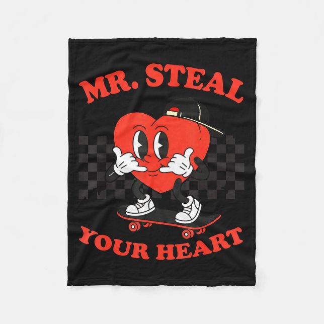 Mr Steal Your Heart For Boys Toddlers Valentine's  Fleecedecke (Vorderseite)