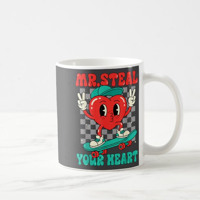 Mr Steal Your Heart For Boys Toddlers Valentine's  Kaffeetasse (Rechts)