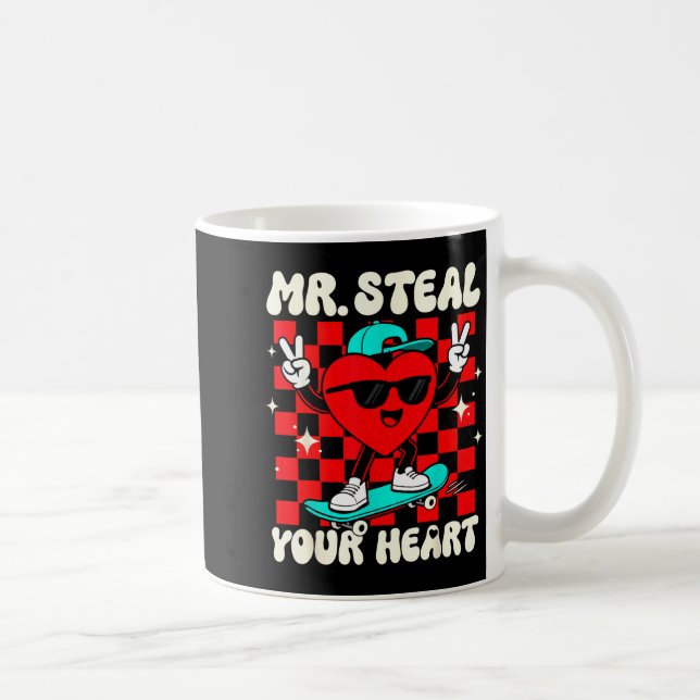 Mr Steal Your Heart For Boys Toddlers Valentine's  Kaffeetasse (Rechts)