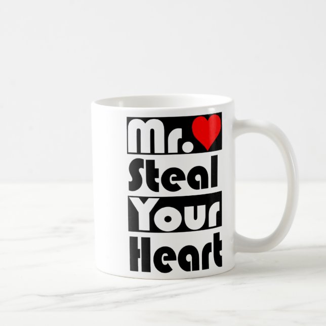 Mr Steal Your Heart For Boys Toddlers Valentines  Kaffeetasse (Rechts)