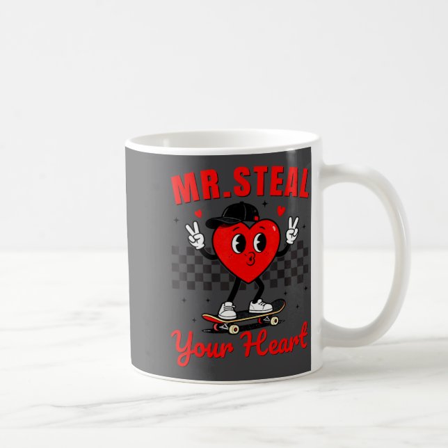 Mr Steal Your Heart For Boys Toddlers Valentine's  Kaffeetasse (Rechts)
