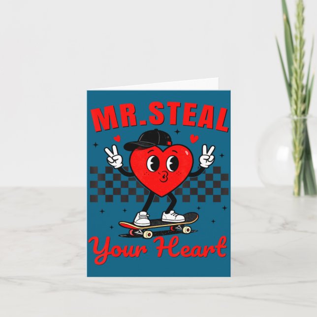 Mr Steal Your Heart For Boys Toddlers Valentine's  Karte (Vorderseite)