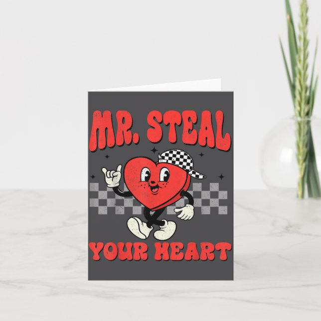 Mr Steal Your Heart For Boys Toddlers Valentine's  Karte (Vorderseite)