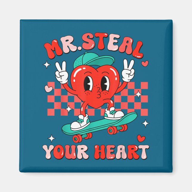 Mr Steal Your Heart For Boys Toddlers Valentine's  Magnet (Vorne)