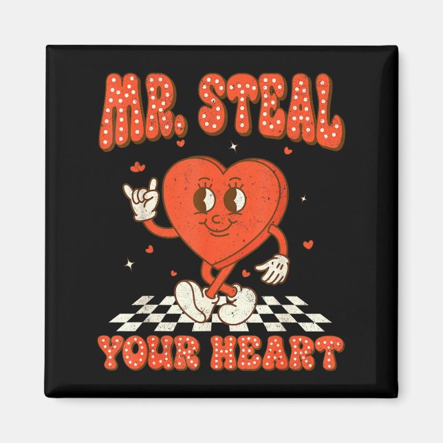 Mr Steal Your Heart For Boys Toddlers Valentine's  Magnet (Vorne)