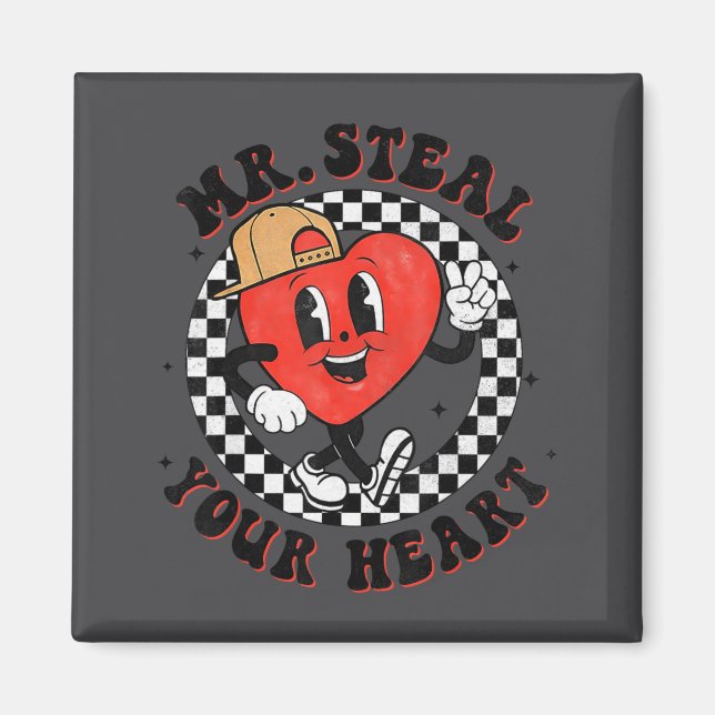 Mr Steal Your Heart For Boys Toddlers Valentine's  Magnet (Vorne)