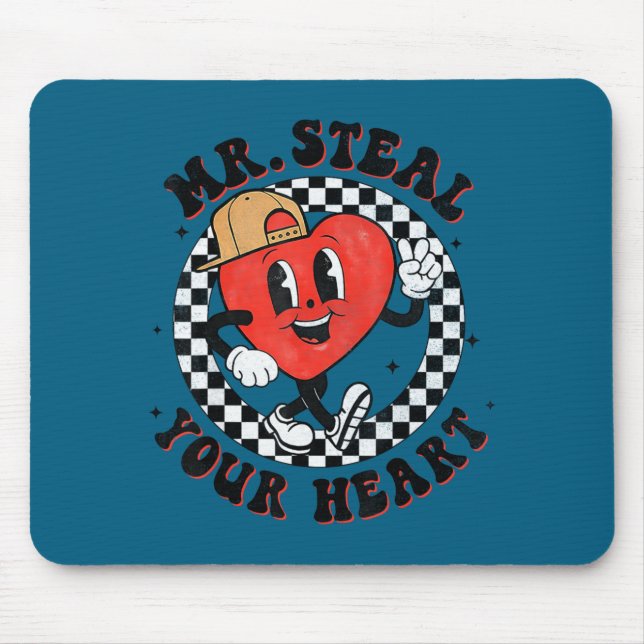 Mr Steal Your Heart For Boys Toddlers Valentine's  Mousepad (Vorne)