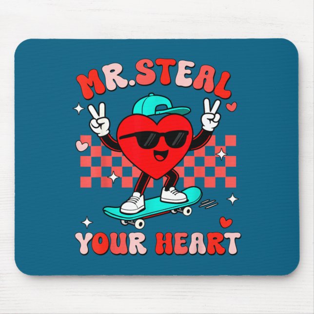 Mr Steal Your Heart For Boys Toddlers Valentine's  Mousepad (Vorne)