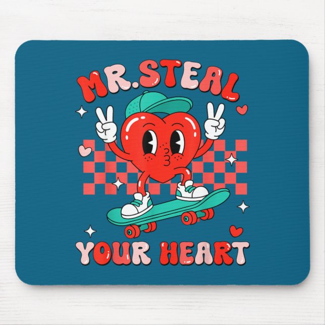 Mr Steal Your Heart For Boys Toddlers Valentine's  Mousepad (Vorne)