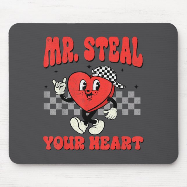 Mr Steal Your Heart For Boys Toddlers Valentine's  Mousepad (Vorne)