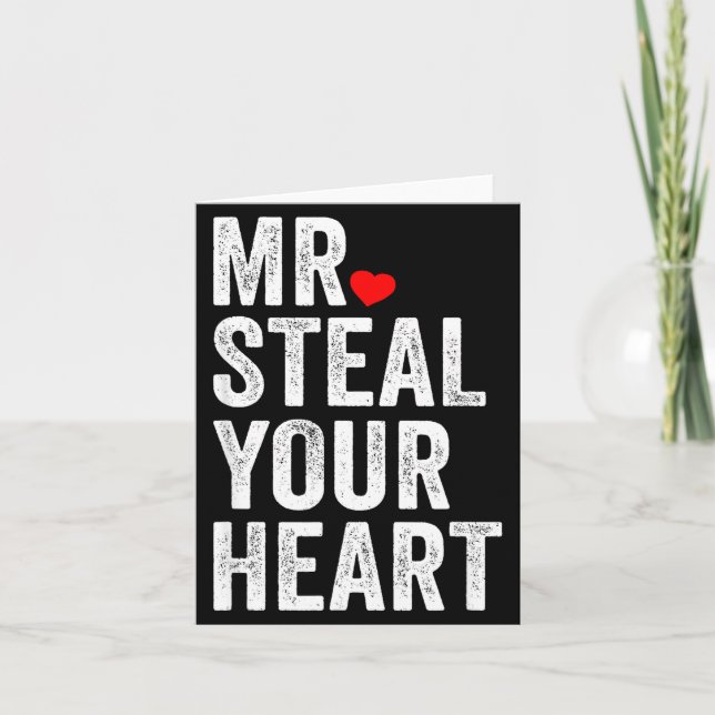 Mr. Steal Your Heart Funny Valentines Day Men’s  Karte (Vorderseite)