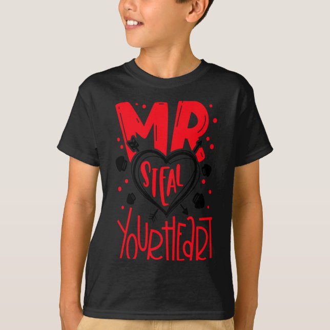 Mr Steal Your Heart Valentines Day Matching Coupl  T-Shirt (Vorderseite)
