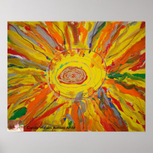 "Mr Sun" von Candy Waters Autism Artist Poster