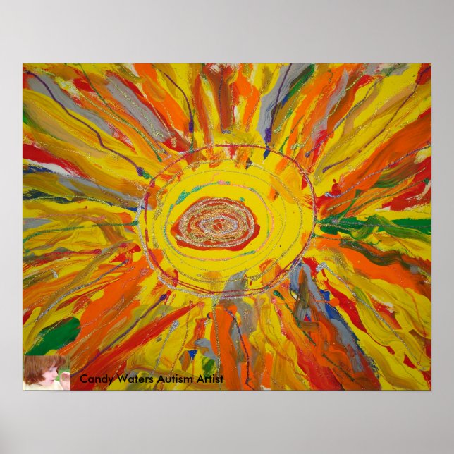 "Mr Sun" von Candy Waters Autism Artist Poster (Vorne)