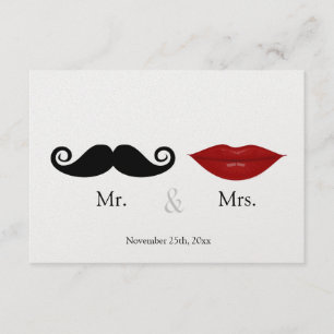 Mr & the Mrs (Lips and the Stache) Wedding RSVP