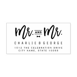 Mr. und Mr. Bow Krawatte Script Gay Wedding Rubber Gummistempel