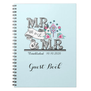 Mr. und Mr. Niedlich Personalisiert Gay Wedding Gu Notizblock