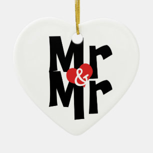 Mr. und Mr. Personalisiert Bold Schriftart Gay Wed Keramik Ornament