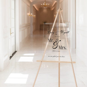 Mr. und Mrs. Acrylic Wedding Welcome Sign Acrylschild
