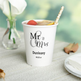 Mr. und Mrs. Ampersand Custom Nachname Paper Cup Pappbecher