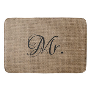 Mr. und Mrs. Bride Groom Burlap Badematte