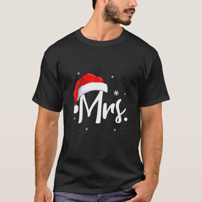 Mr. und Mrs. Christmas Santa Claus passen zu seine T-Shirt (Vorderseite)