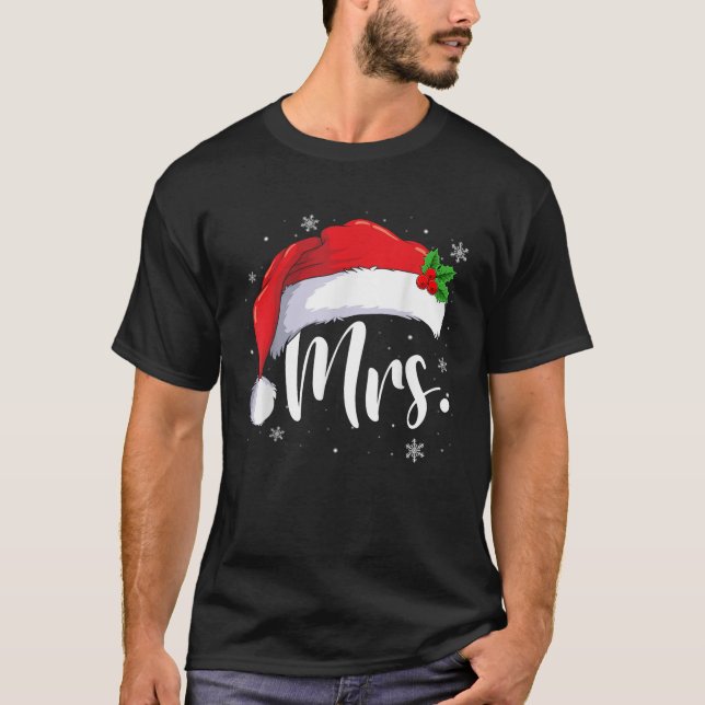 Mr. und Mrs. Claus Couples Matching Christmas Paja T-Shirt (Vorderseite)
