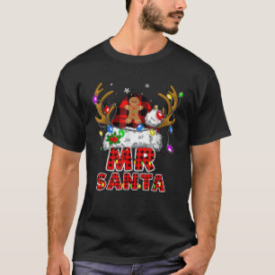 Mr. und Mrs. Claus Couples Matching Christmas Paja T-Shirt