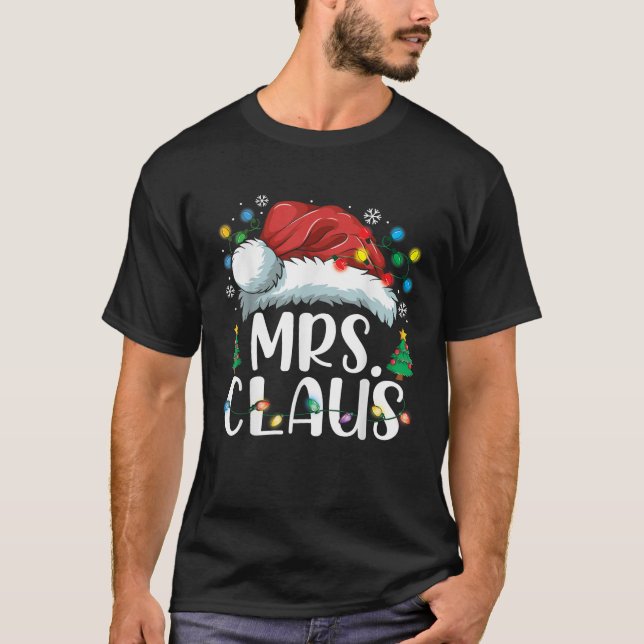 Mr. und Mrs. Claus Couples Matching Christmas Paja T-Shirt (Vorderseite)