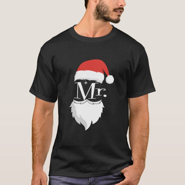 Mr. und Mrs. Claus Couples Matching Christmas Paja T-Shirt (Vorderseite)