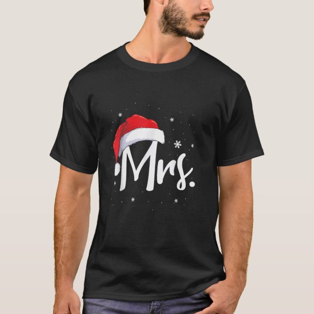 Mr. und Mrs. Claus Couples Matching Christmas Paja T-Shirt (Vorderseite)