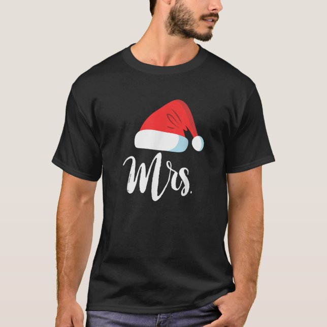 Mr. und Mrs. Clause Paare Matching Weihnachten T-Shirt (Vorderseite)