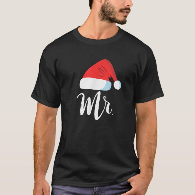 Mr. und Mrs. Clause Paare Matching Weihnachten T-Shirt (Vorderseite)