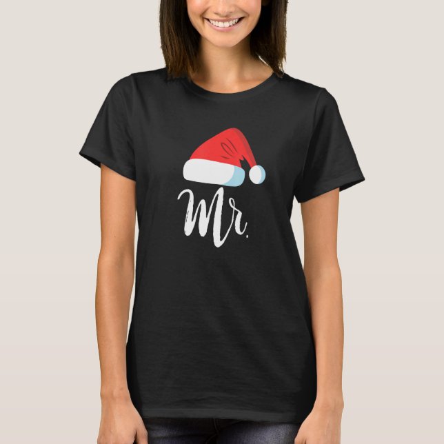 Mr. und Mrs. Clause Paare Matching Weihnachten T-Shirt (Vorderseite)