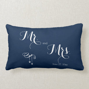 Mr. und Mrs. Customized Blue Wedding Pillows Lendenkissen