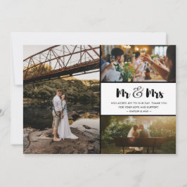 Mr. und Mrs. Dankeschön Foto Collage Wedding Dankeskarte