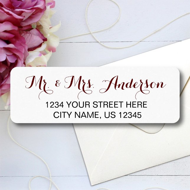 Mr. und Mrs. Elegant Script Wedding Name Adresse (Von Creator hochgeladen)