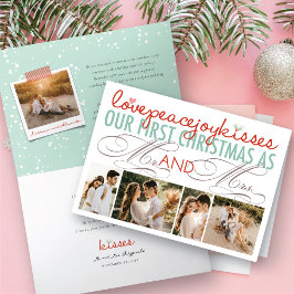 Mr. und Mrs. First Christmas Foto Collage Hochzeit Feiertagskarte