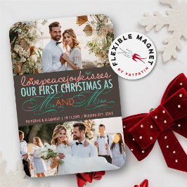 Mr. und Mrs. First Christmas Foto Collage Hochzeit Magnet