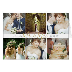 Mr. und Mrs. Foto Collage Wedding Dankeschön Karte