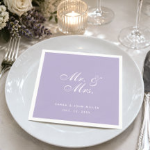 Mr. und Mrs. Lavender Wedding Lila Weiße Schrift