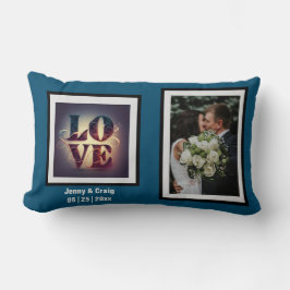 Mr. und Mrs Monogram Wedding Foto Throw Pillow Lendenkissen