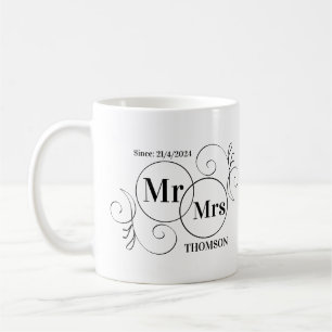mr und mrs Monogramm Kaffeetasse